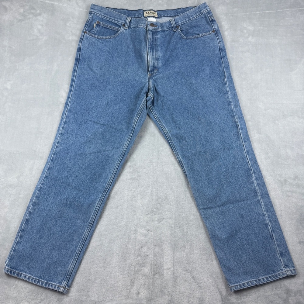 90's Vintage Y2K LLBean Classic Fit Men's Blue Denim Jeans Straight Leg 40x29